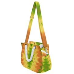 Lemon Lime Tie Dye Rope Handles Shoulder Strap Bag by SpinnyChairDesigns