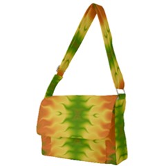 Lemon Lime Tie Dye Full Print Messenger Bag (l) by SpinnyChairDesigns