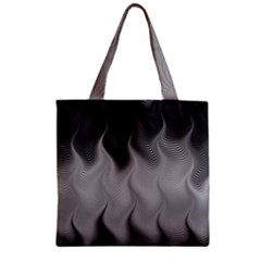 Abstract Black Grey Zipper Grocery Tote Bag by SpinnyChairDesigns