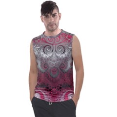 Black Pink Spirals And Swirls Men s Regular Tank Top by SpinnyChairDesigns