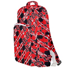 Abstract Red Black Checkered Double Compartment Backpack by SpinnyChairDesigns