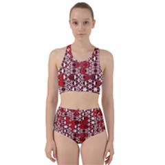 Red Black Checkered Racer Back Bikini Set by SpinnyChairDesigns