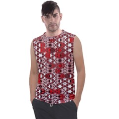 Red Black Checkered Men s Regular Tank Top by SpinnyChairDesigns