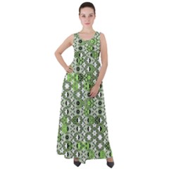 Black Lime Green Checkered Empire Waist Velour Maxi Dress by SpinnyChairDesigns