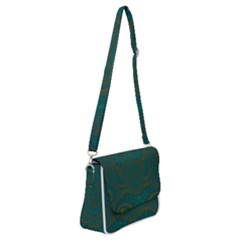 Teal Green Spirals Shoulder Bag With Back Zipper by SpinnyChairDesigns