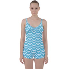 Waves Tie Front Two Piece Tankini by Sobalvarro