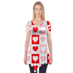 Hearts  Short Sleeve Tunic  by Sobalvarro