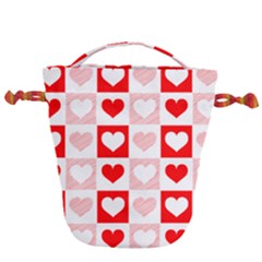 Hearts  Drawstring Bucket Bag by Sobalvarro