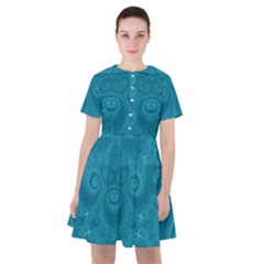 Cerulean Blue Spirals Sailor Dress by SpinnyChairDesigns