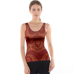 Red And Gold Spirals Tank Top by SpinnyChairDesigns