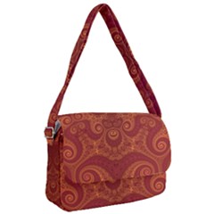 Red And Gold Spirals Courier Bag by SpinnyChairDesigns