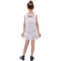 Wedding White Swirls Spirals Kids  Cross Back Dress View2