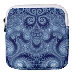 Royal Blue Swirls Mini Square Pouch by SpinnyChairDesigns