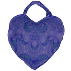 Mystic Purple Swirls Giant Heart Shaped Tote by SpinnyChairDesigns