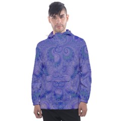 Mystic Purple Swirls Men s Front Pocket Pullover Windbreaker by SpinnyChairDesigns