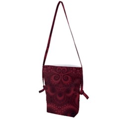 Burgundy Wine Swirls Folding Shoulder Bag by SpinnyChairDesigns