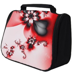 Abstract Red Black Floral Print Full Print Travel Pouch (big) by SpinnyChairDesigns