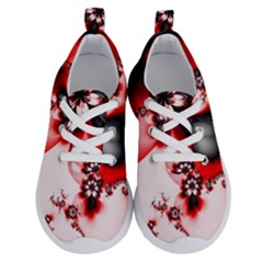 Abstract Red Black Floral Print Running Shoes by SpinnyChairDesigns