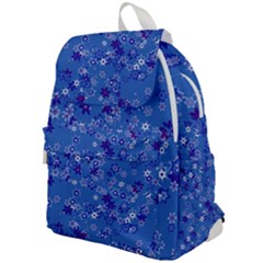 Cornflower Blue Floral Print Top Flap Backpack by SpinnyChairDesigns