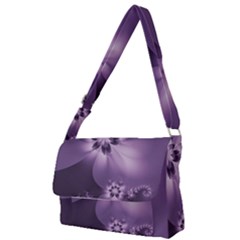 Royal Purple Floral Print Full Print Messenger Bag (s) by SpinnyChairDesigns