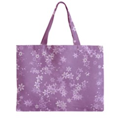 Lavender And White Flowers Zipper Mini Tote Bag by SpinnyChairDesigns