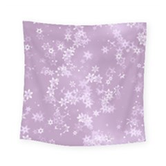 Lavender And White Flowers Square Tapestry (small) by SpinnyChairDesigns