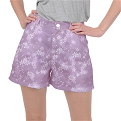 Lavender And White Flowers Ripstop Shorts