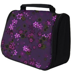 Purple Flowers Full Print Travel Pouch (big) by SpinnyChairDesigns