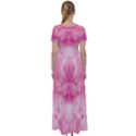 Pink Floral Pattern High Waist Short Sleeve Maxi Dress View2