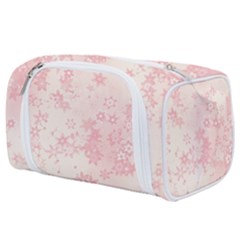 Baby Pink Floral Print Toiletries Pouch by SpinnyChairDesigns