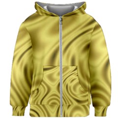 Golden Wave  Kids  Zipper Hoodie Without Drawstring by Sabelacarlos