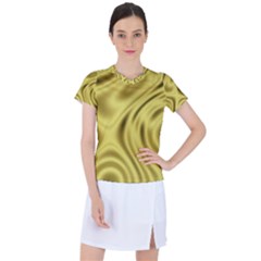 Golden Wave  Women s Sports Top by Sabelacarlos