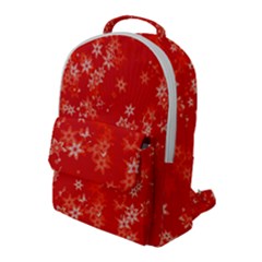 Red And White Flowers Flap Pocket Backpack (large) by SpinnyChairDesigns