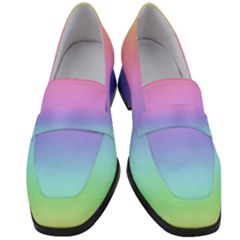 Pastel Rainbow Ombre Gradient Women s Chunky Heel Loafers by SpinnyChairDesigns