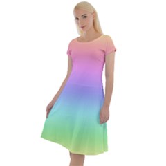 Pastel Rainbow Ombre Gradient Classic Short Sleeve Dress by SpinnyChairDesigns