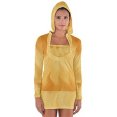 Gold Flame Ombre Long Sleeve Hooded T-shirt by SpinnyChairDesigns
