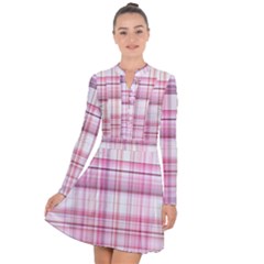 Pink Madras Plaid Long Sleeve Panel Dress by SpinnyChairDesigns