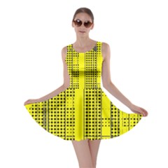 Black Yellow Punk Plaid Skater Dress by SpinnyChairDesigns