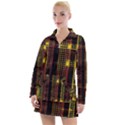 Red Yellow Black Punk Plaid Women s Long Sleeve Casual Dress View1