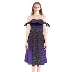 Alien Skin Glow Shoulder Tie Bardot Midi Dress by SpinnyChairDesigns