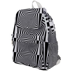 Black And White Stripes Top Flap Backpack by SpinnyChairDesigns