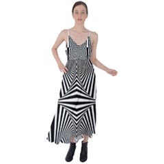 Black And White Stripes Tie Back Maxi Dress by SpinnyChairDesigns