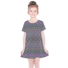 Boho Hearts And Flowers Kids  Simple Cotton Dress by SpinnyChairDesigns