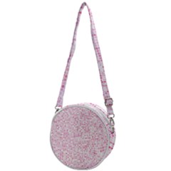 Pink And White Checkered Crossbody Circle Bag by SpinnyChairDesigns