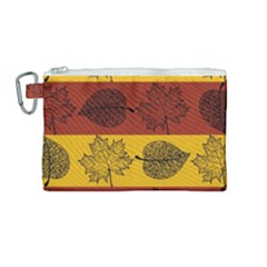 Autumn Leaves Colorful Nature Canvas Cosmetic Bag (medium)