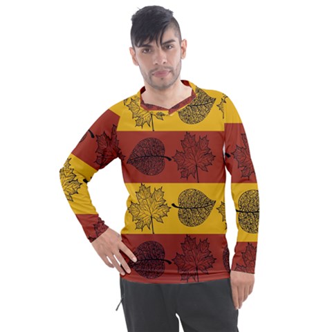 Autumn Leaves Colorful Nature Men s Pique Long Sleeve Tee by Mariart