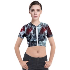 Flamelet Short Sleeve Cropped Jacket by Sparkle