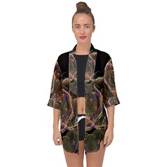 Fractal Geometry Open Front Chiffon Kimono by Sparkle