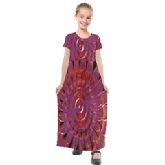 Chakra Flower Kids  Short Sleeve Maxi Dress by Sparkle