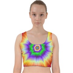 Psychedelic Trance Velvet Racer Back Crop Top by Filthyphil